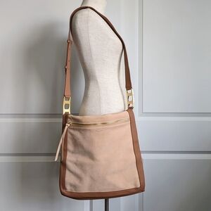 rag & bone Olympus Hobo Large Shoulder Pebbled Leather Nubuck Honey Beige NWOT